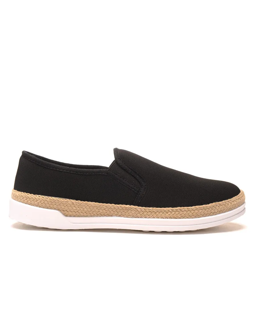 Espadrille noire style basket
