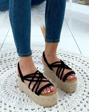 Espadrilles compensées noires