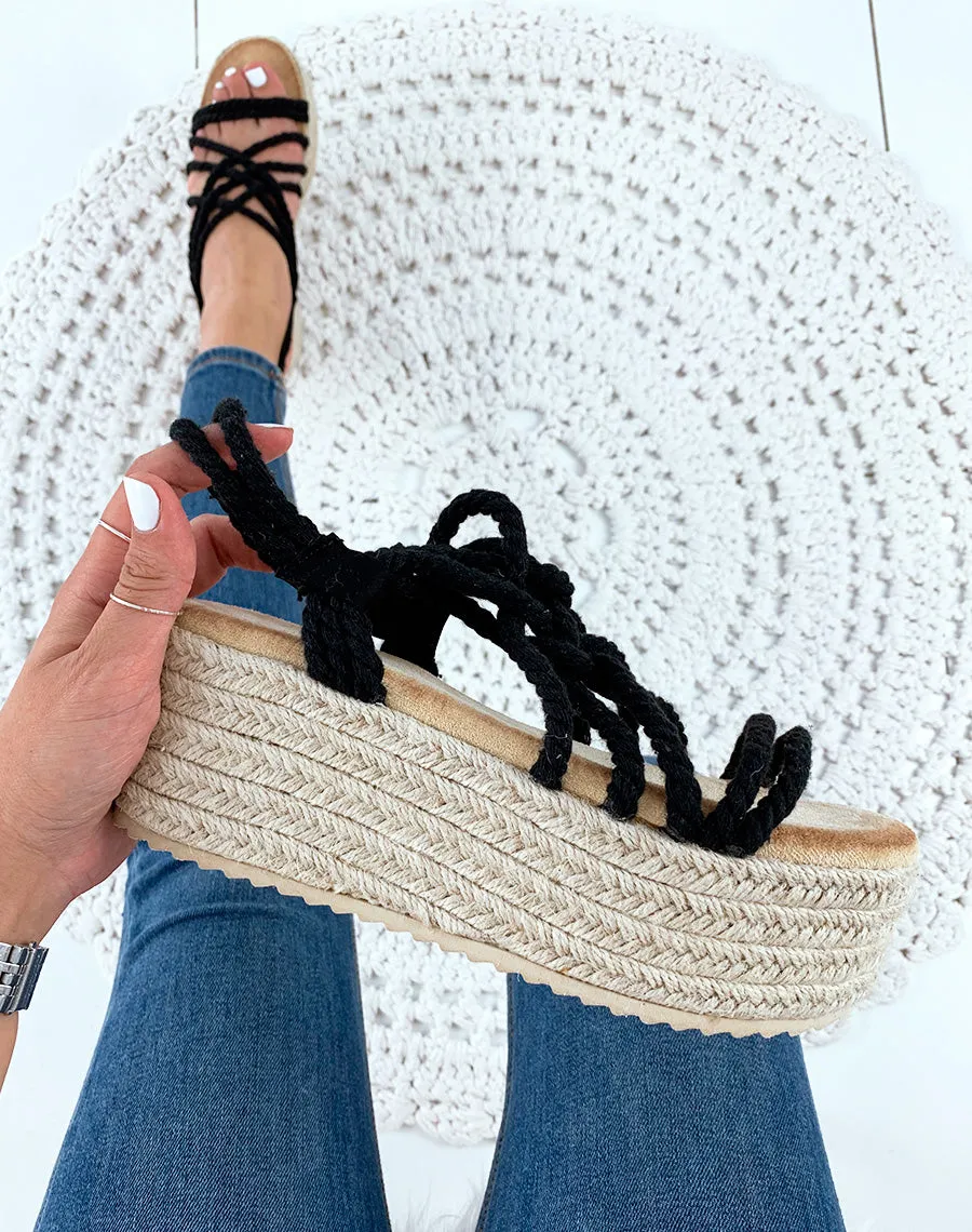 Espadrilles compensées noires