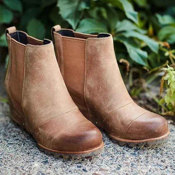 Europe and America Wedge heel Martin boots