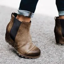 Europe and America Wedge heel Martin boots