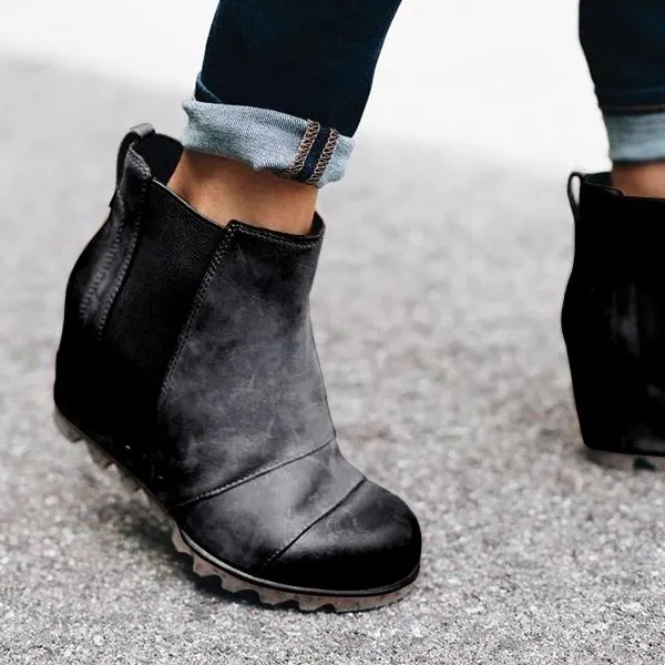 Europe and America Wedge heel Martin boots