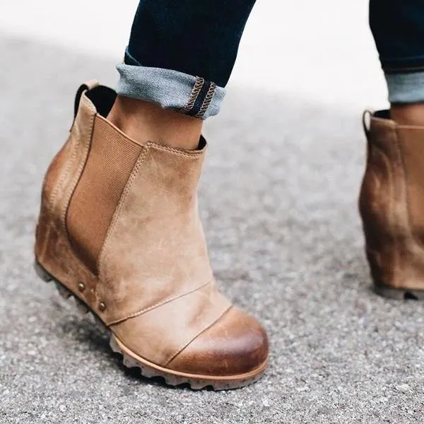 Europe and America Wedge heel Martin boots