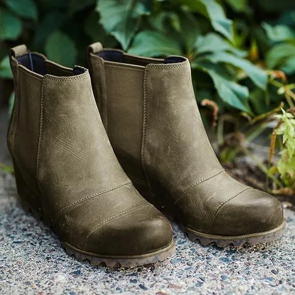 Europe and America Wedge heel Martin boots