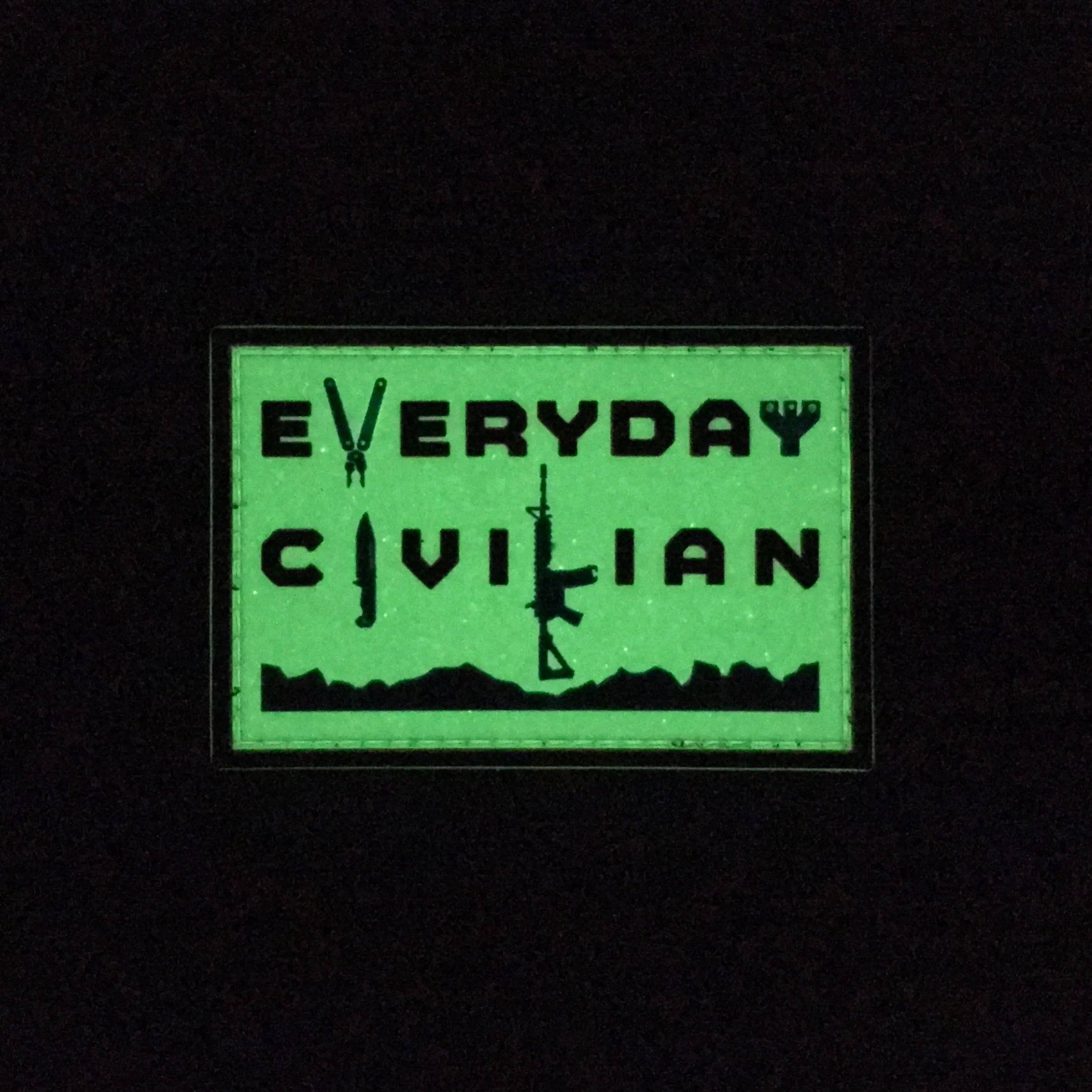 EveryDayCivilian PVC Patch Red, White(Glow), & Blue
