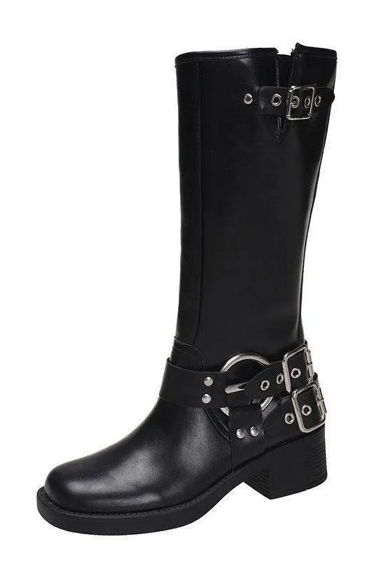 Female American Retro Martin Brown High Top Boots