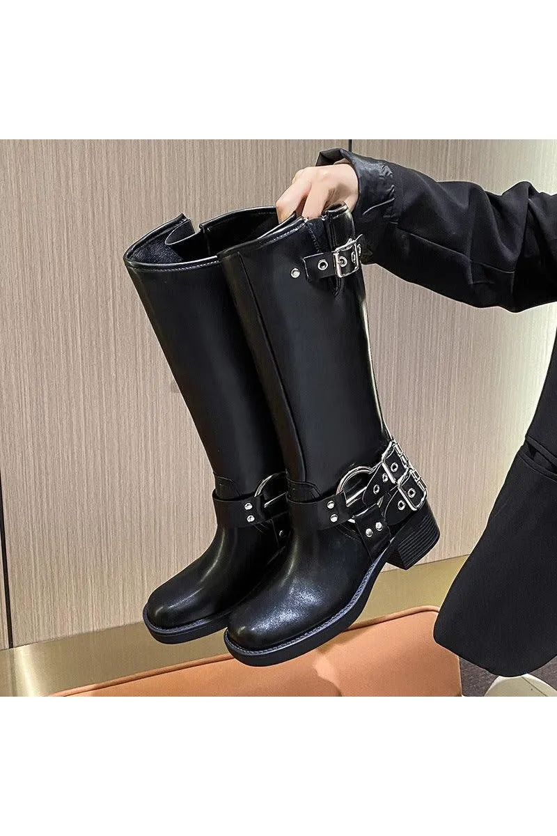 Female American Retro Martin Brown High Top Boots