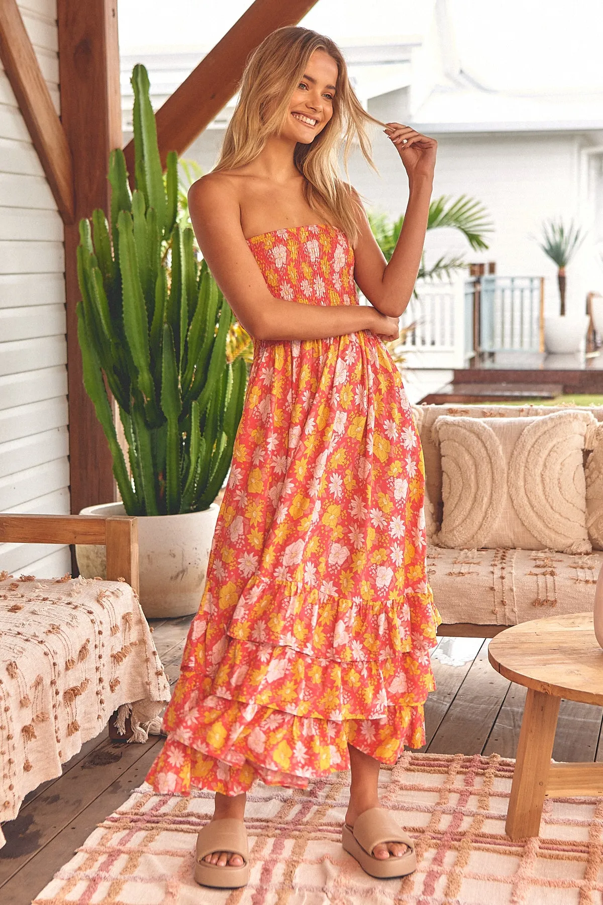 Follow the Sun Print Samba Maxi Dress