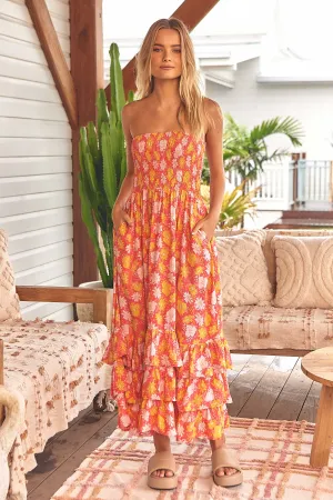 Follow the Sun Print Samba Maxi Dress
