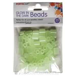 Glow in the Dark Cylinder Beads Small 20g