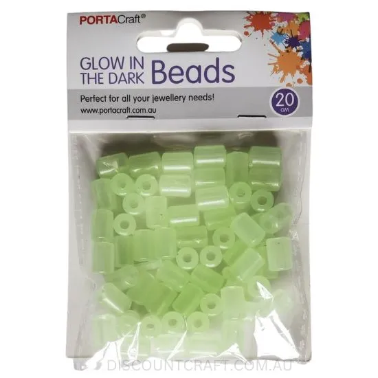 Glow in the Dark Cylinder Beads Small 20g