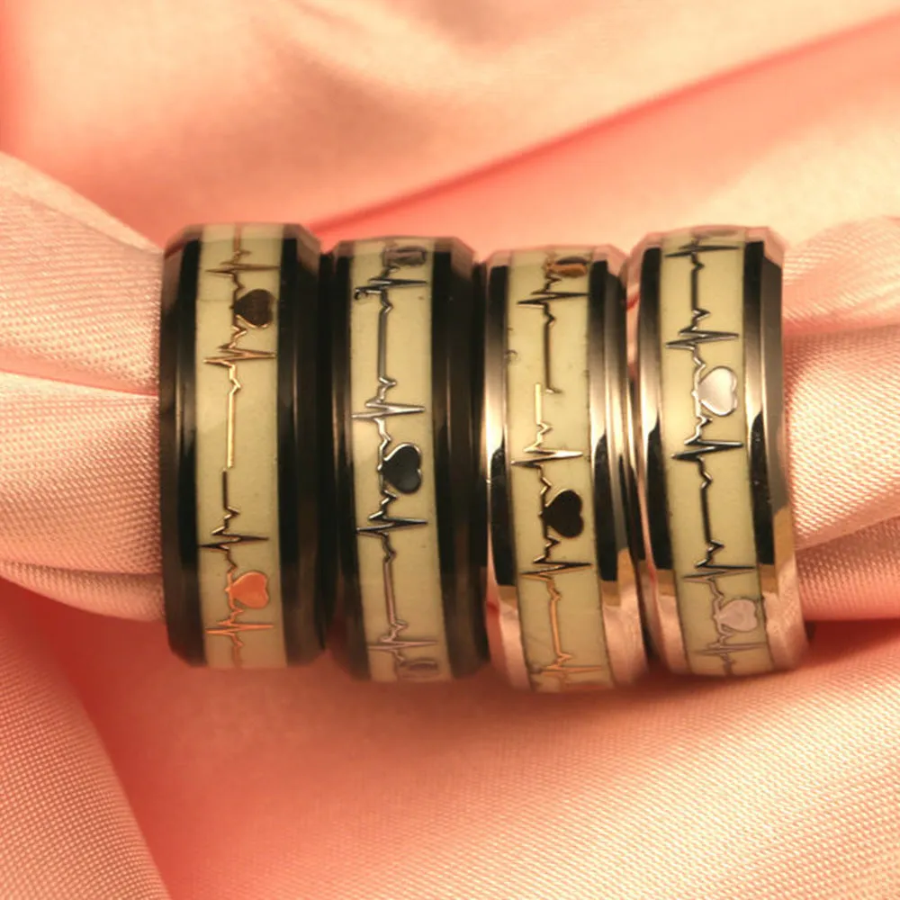 Glow In The Dark Heartbeat Ring