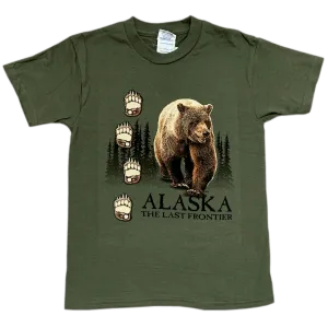 Grizzly Footsteps Alaska Kids T-shirt