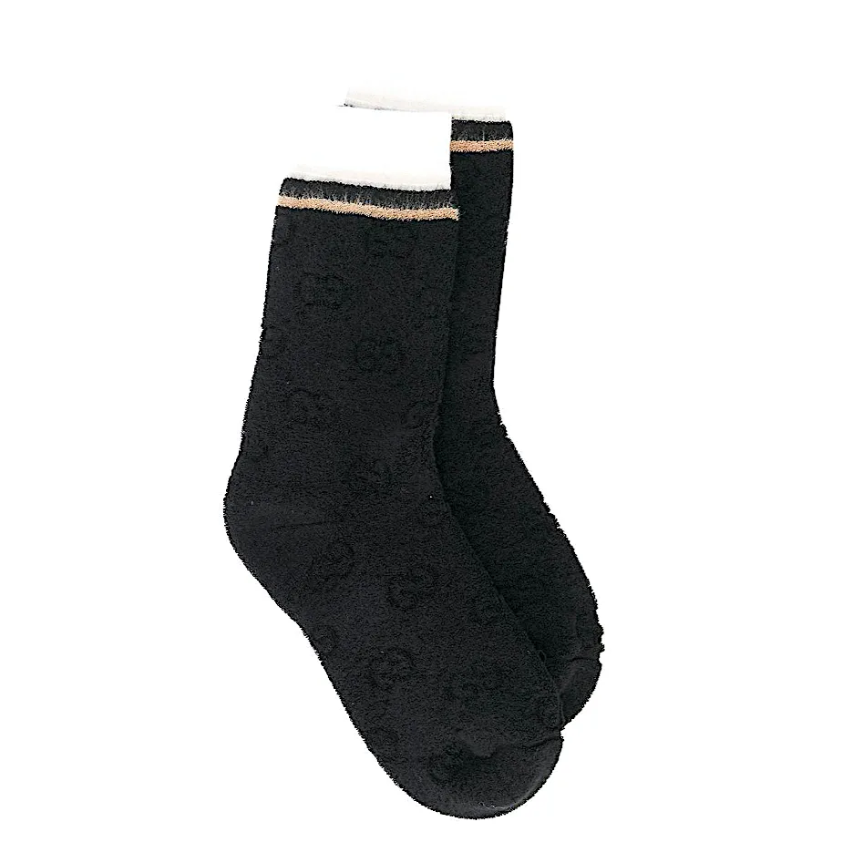Gucci GG Logo Sponge Socks in Black