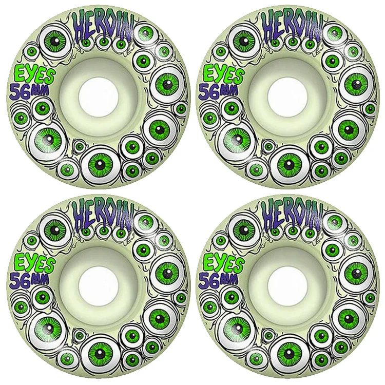 Heroin Skateboards Heroin Eyes Glow in the Dark Skateboard Wheels 101a 56mm