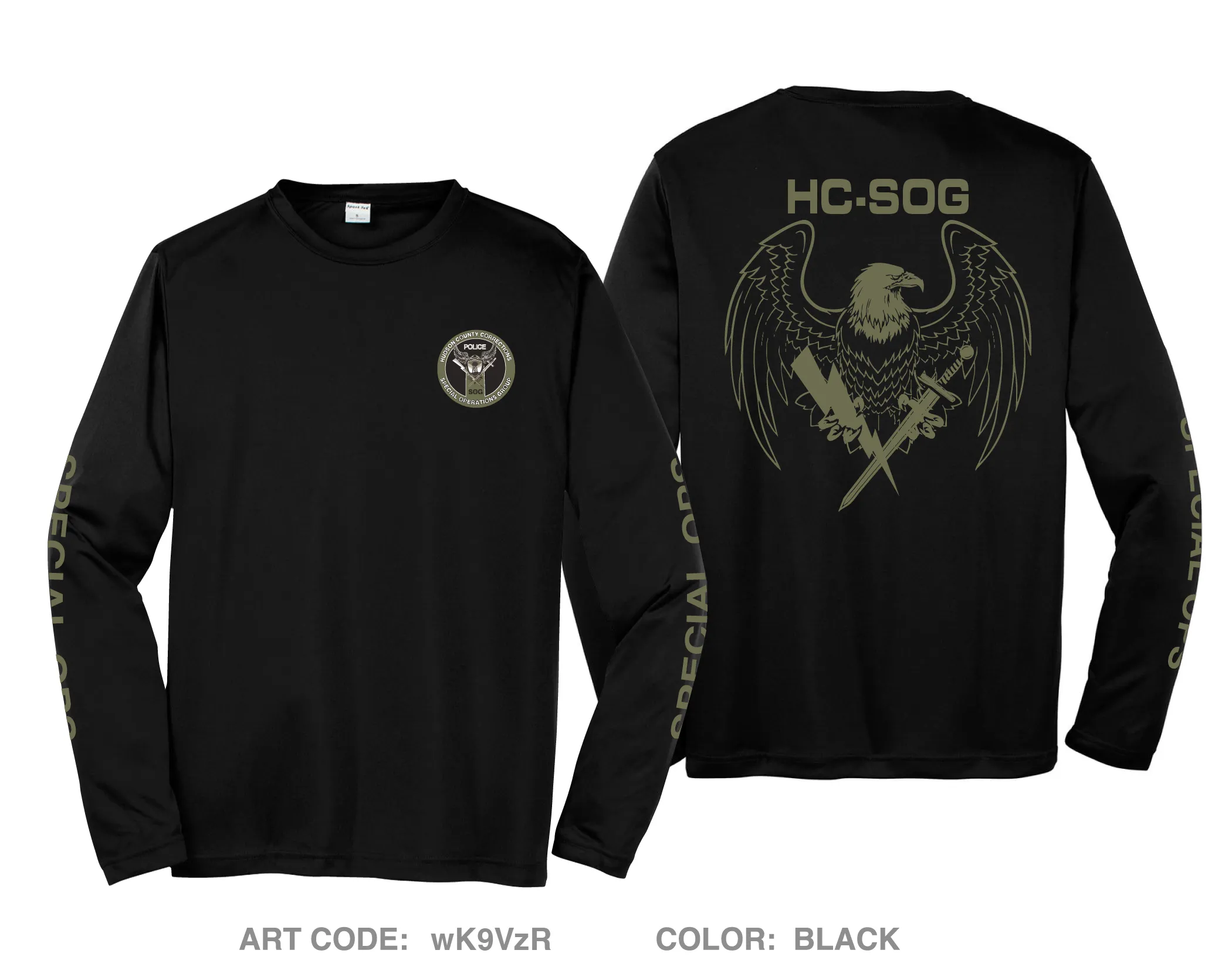 Hudson County Special Operations Group Hi-Tech Performance Unisex LS Tee - wK9VzR