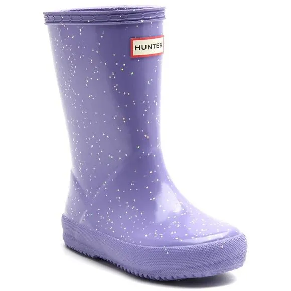 Hunter First Glitter Rubber Boot, Purple