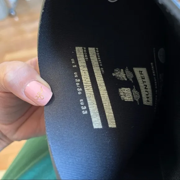Hunter Rain Boots, Size 2- Black, kids