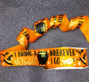 I Bring a Little Trouble Wherever I Go - Halloween Ribbon - 1.5"