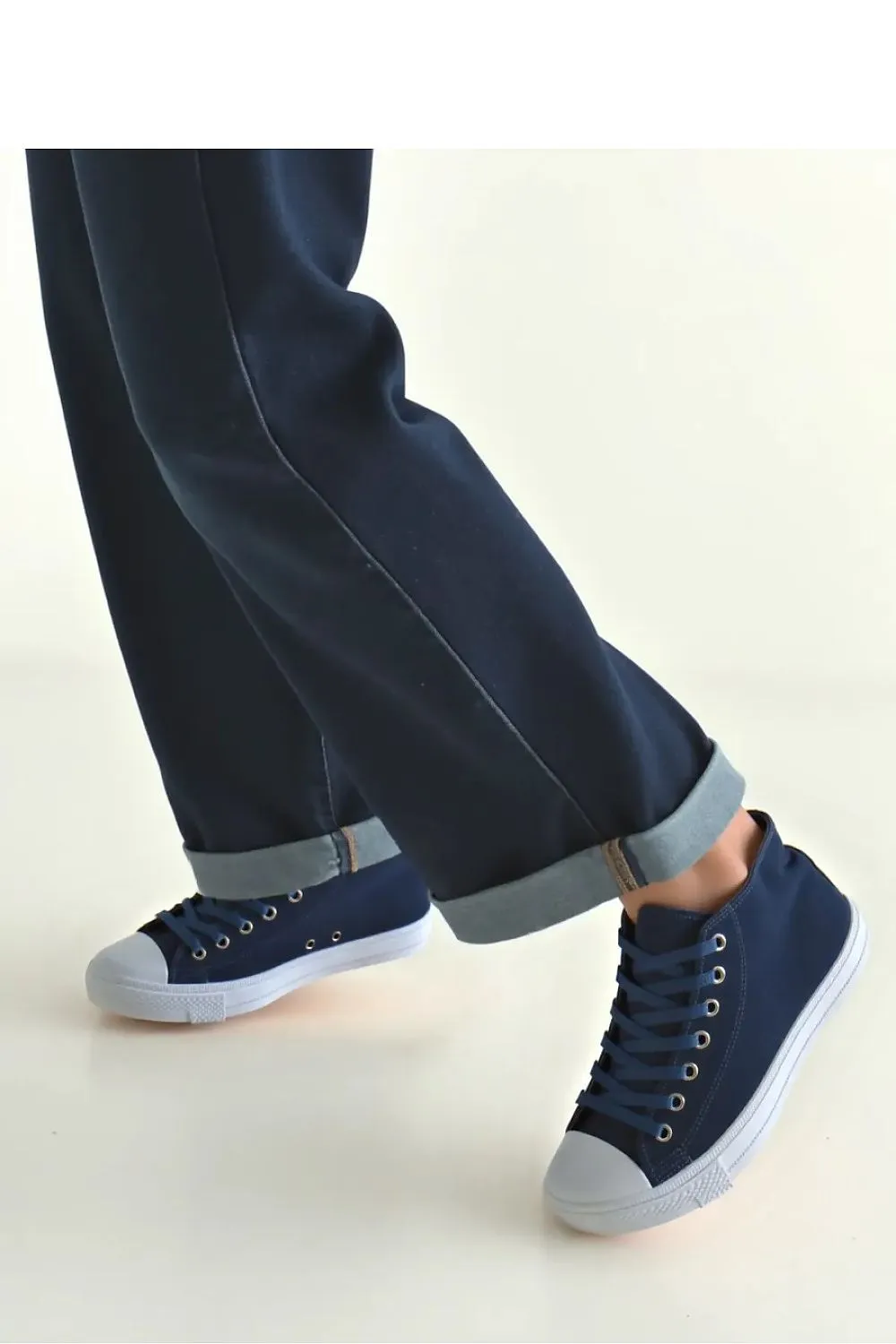 Inello Navy Blue Sneakers with Shoe Laces for Women