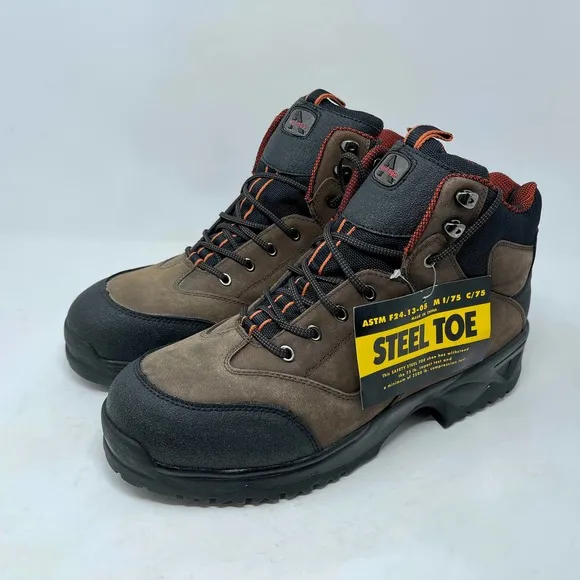 Iron Age Dozer Steel Toe New Leather Work Boots Brown Black Mens 13 S1228-1251