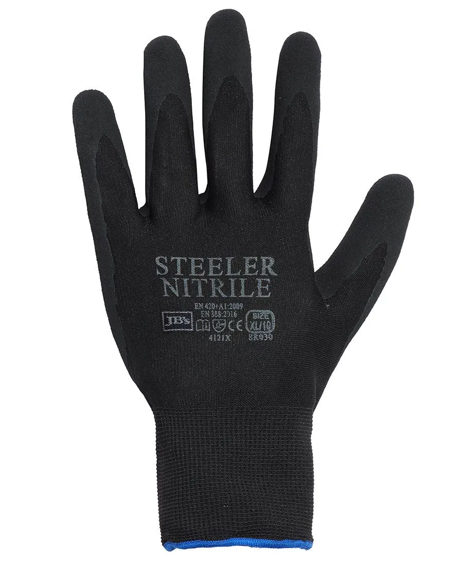 JB's WATERPROOF DBL LATEX COATED GLOVE 5PK GREY/BLACK