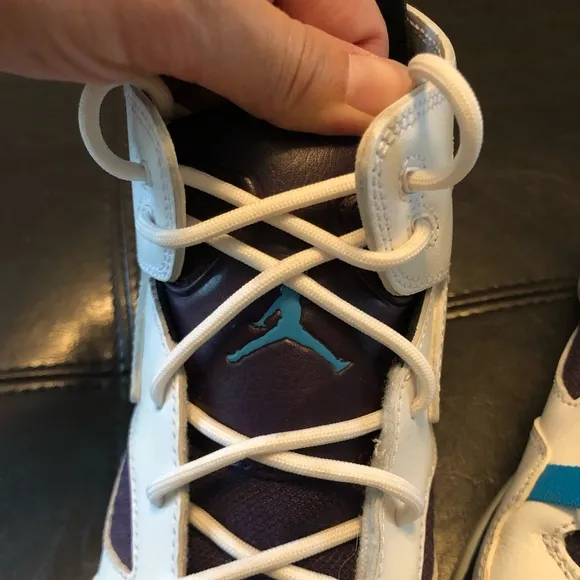 Jordan Flight Club 91 White Purple Blue Lagoon Sneakers Boy’s Size 7 EUC!