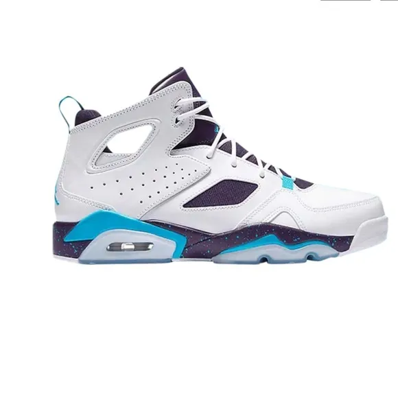 Jordan Flight Club 91 White Purple Blue Lagoon Sneakers Boy’s Size 7 EUC!