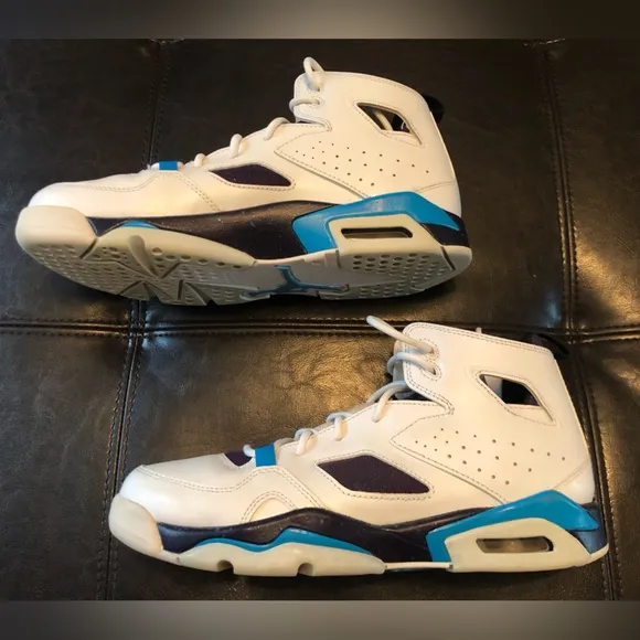 Jordan Flight Club 91 White Purple Blue Lagoon Sneakers Boy’s Size 7 EUC!