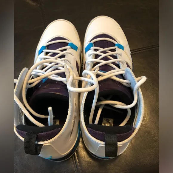 Jordan Flight Club 91 White Purple Blue Lagoon Sneakers Boy’s Size 7 EUC!