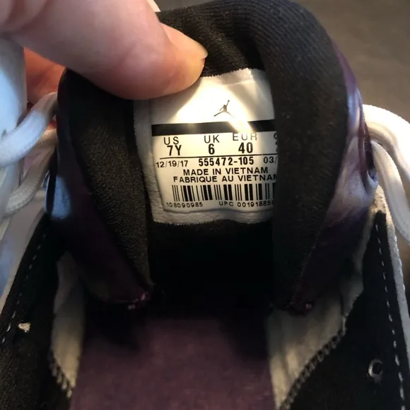 Jordan Flight Club 91 White Purple Blue Lagoon Sneakers Boy’s Size 7 EUC!