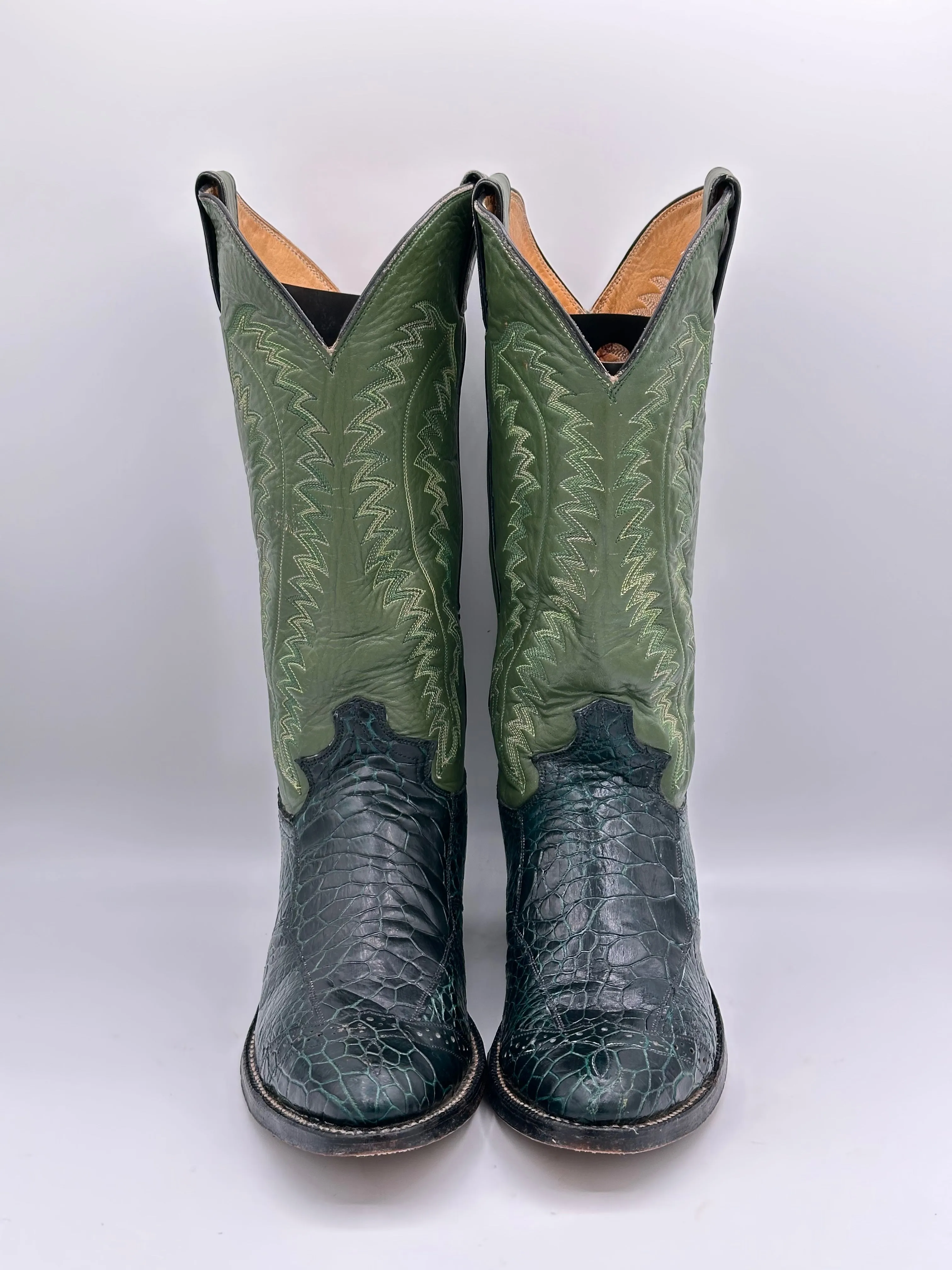 Justin Preban Vintage Sea Turtle Cowboy Boots size 8 D