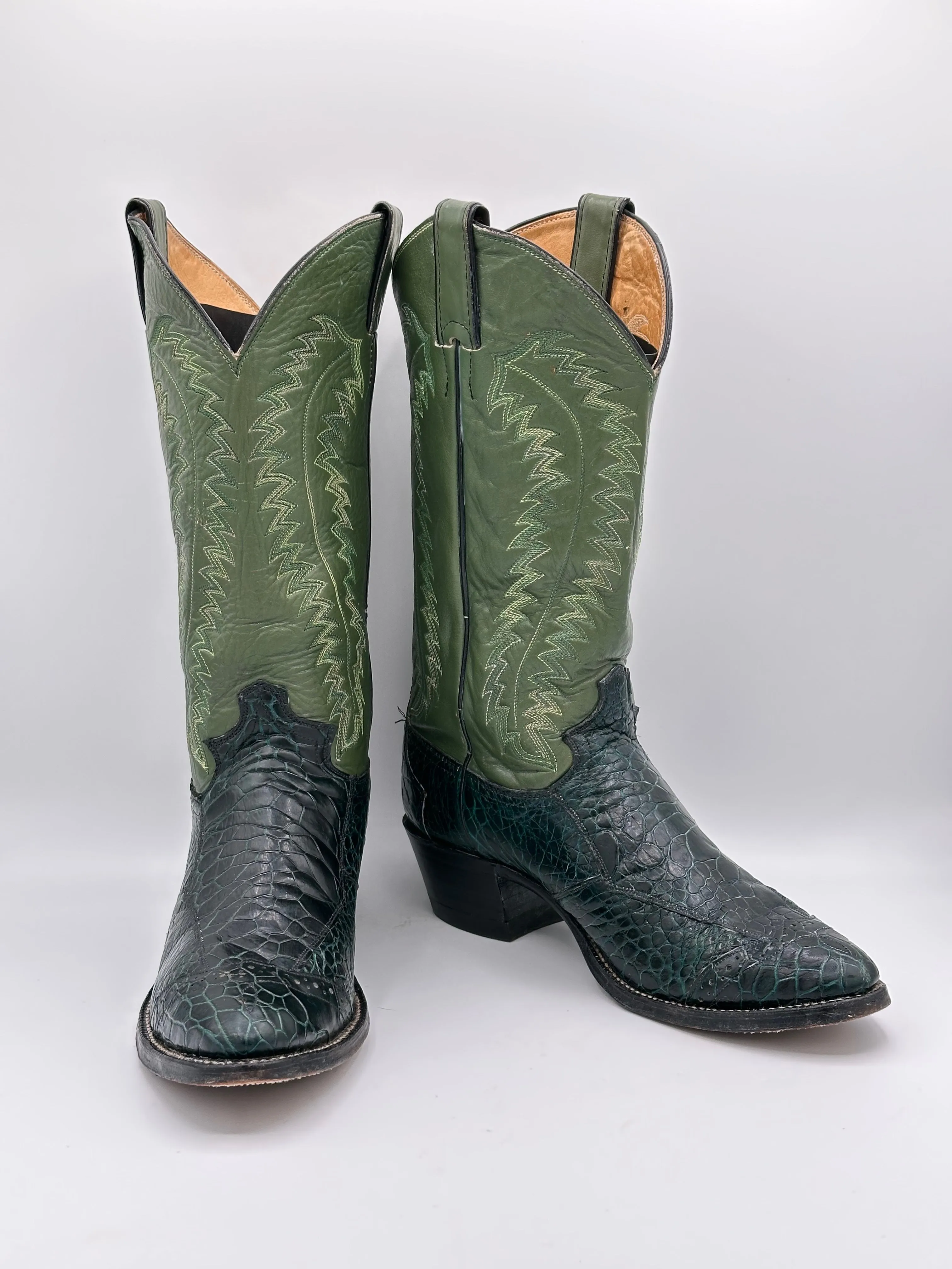 Justin Preban Vintage Sea Turtle Cowboy Boots size 8 D