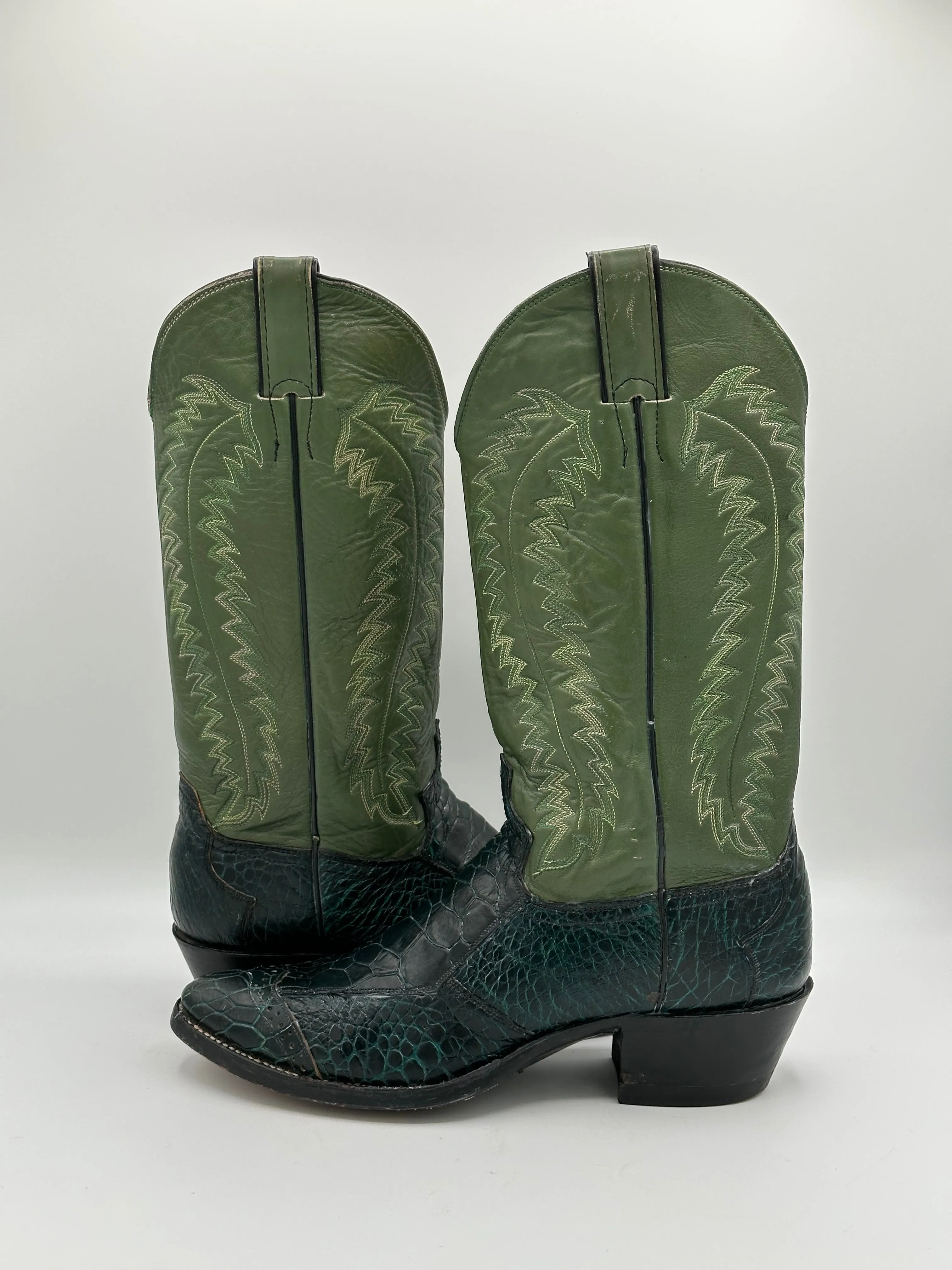 Justin Preban Vintage Sea Turtle Cowboy Boots size 8 D