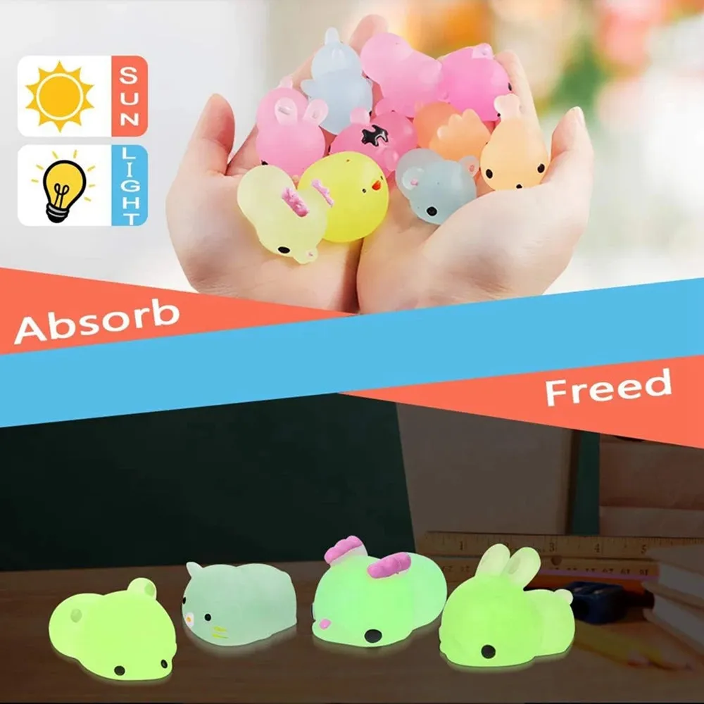 Kawaii Glow-in-the-Dark Animal Squishiest - 12/36PCS Party Favors