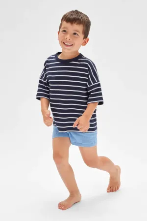 Kids Stripe Tee Navy