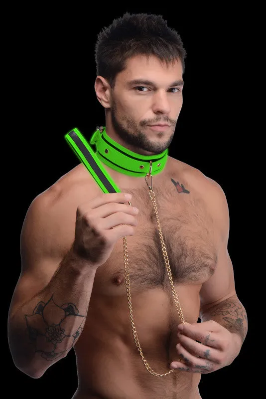 Kink in the Dark Glowing Collar With Leash