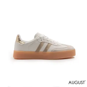 LEATHER SNEAKERS SPORTY STRIPE RUBBER SOLE