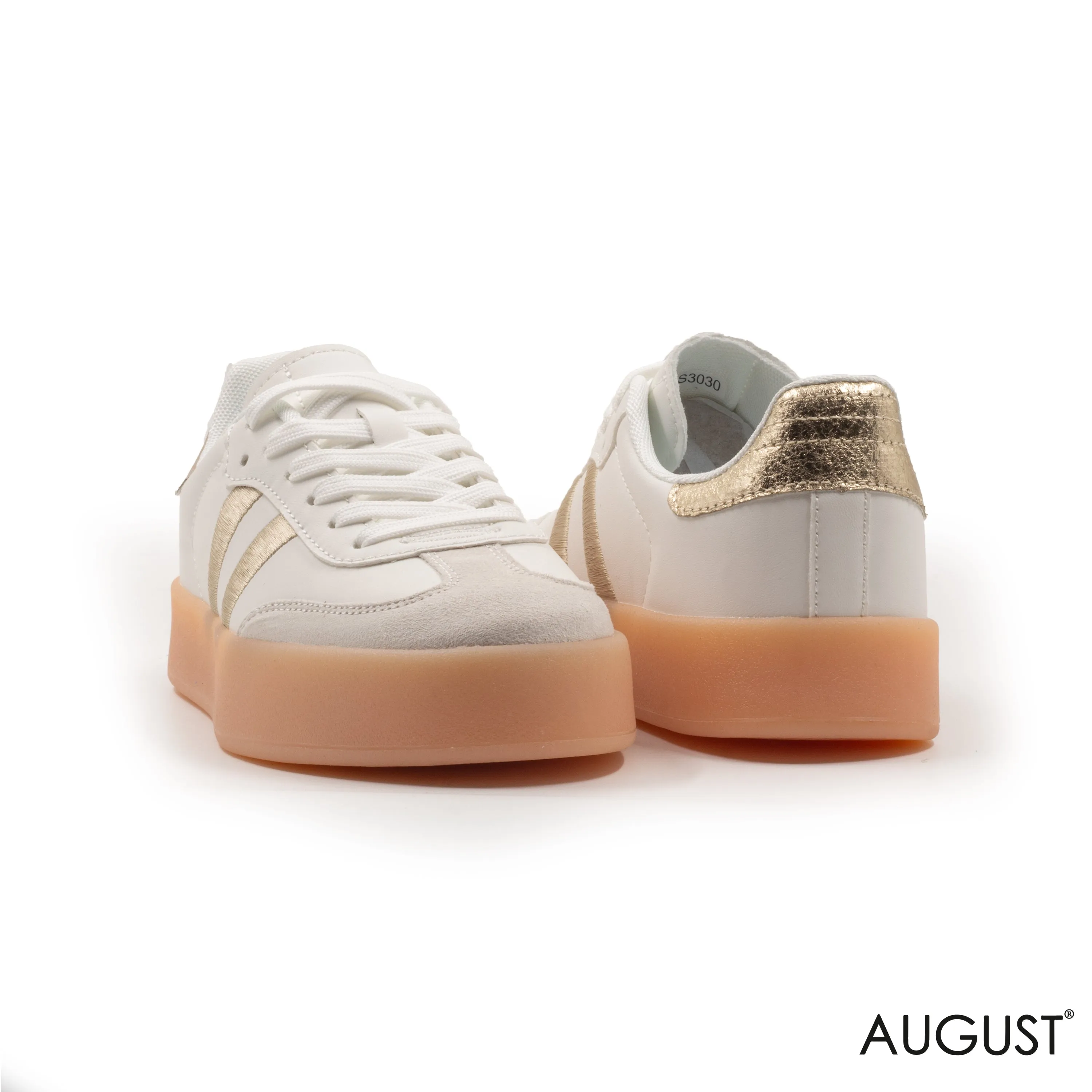 LEATHER SNEAKERS SPORTY STRIPE RUBBER SOLE