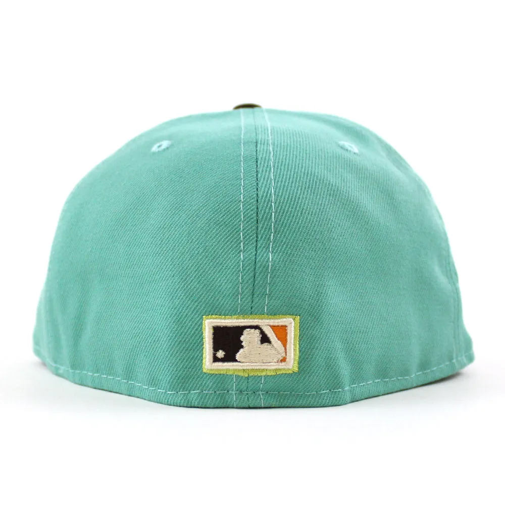 LOS ANGELES Angels 35TH ANNIVERSARY New Era 59Fifty Fitted Hat (GITD CLEAR MINT WALNUT BLUSH SKY  Under Brim)