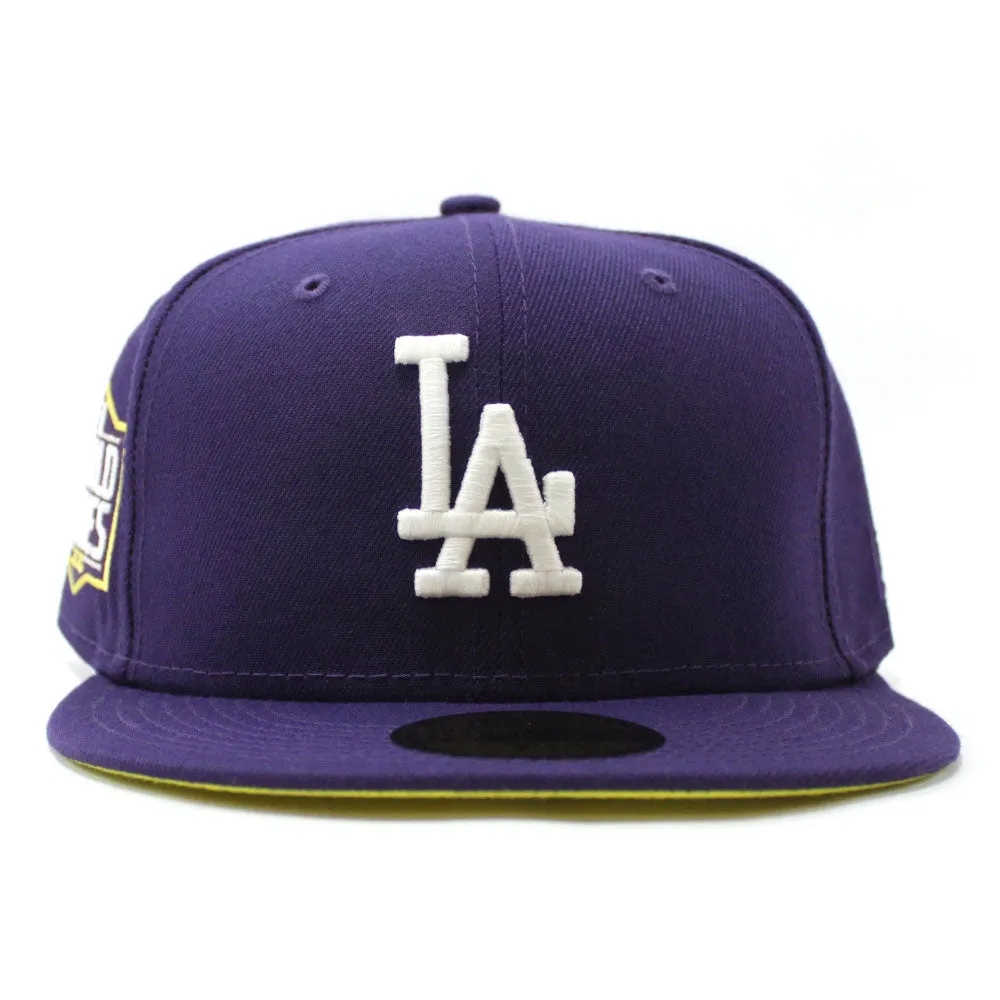 Los Angeles Dodgers 2020 World Series New Era 59Fifty Fitted Hat (Glow in the Dark Purple Bright Yellow Under Brim)