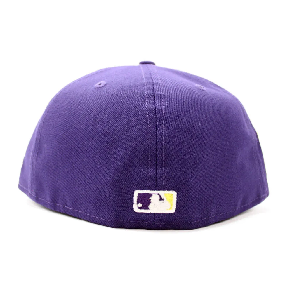 Los Angeles Dodgers 2020 World Series New Era 59Fifty Fitted Hat (Glow in the Dark Purple Bright Yellow Under Brim)