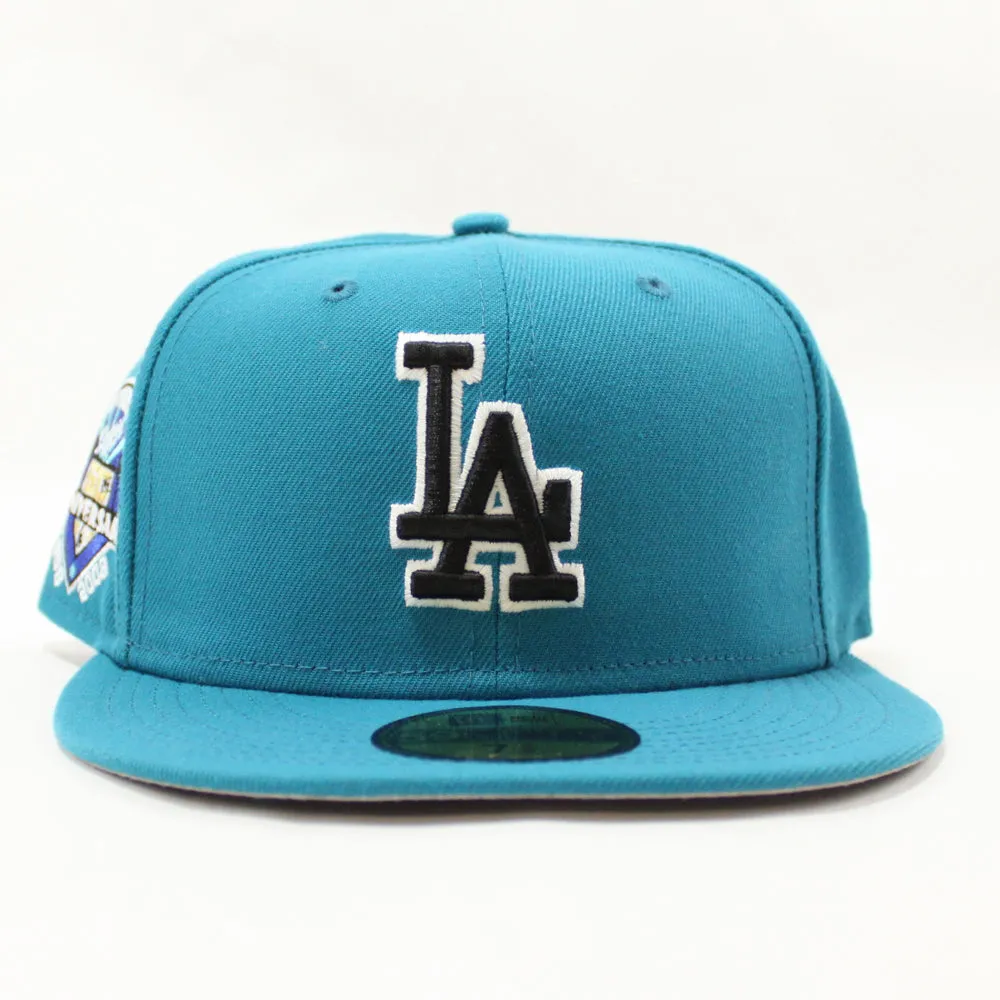 Los Angeles Dodgers 50 Anniversary  New Era 59Fifty Fitted Hat (Glow in the Dark Turquoise Grey Under Brim)