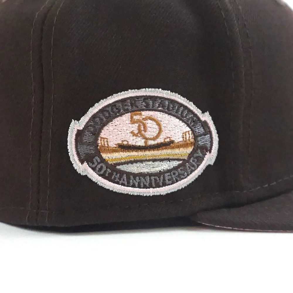 Los Angeles Dodgers 50th Anniversary New Era 59Fifty Fitted Hat (Burnt Wood Pink Under Brim)