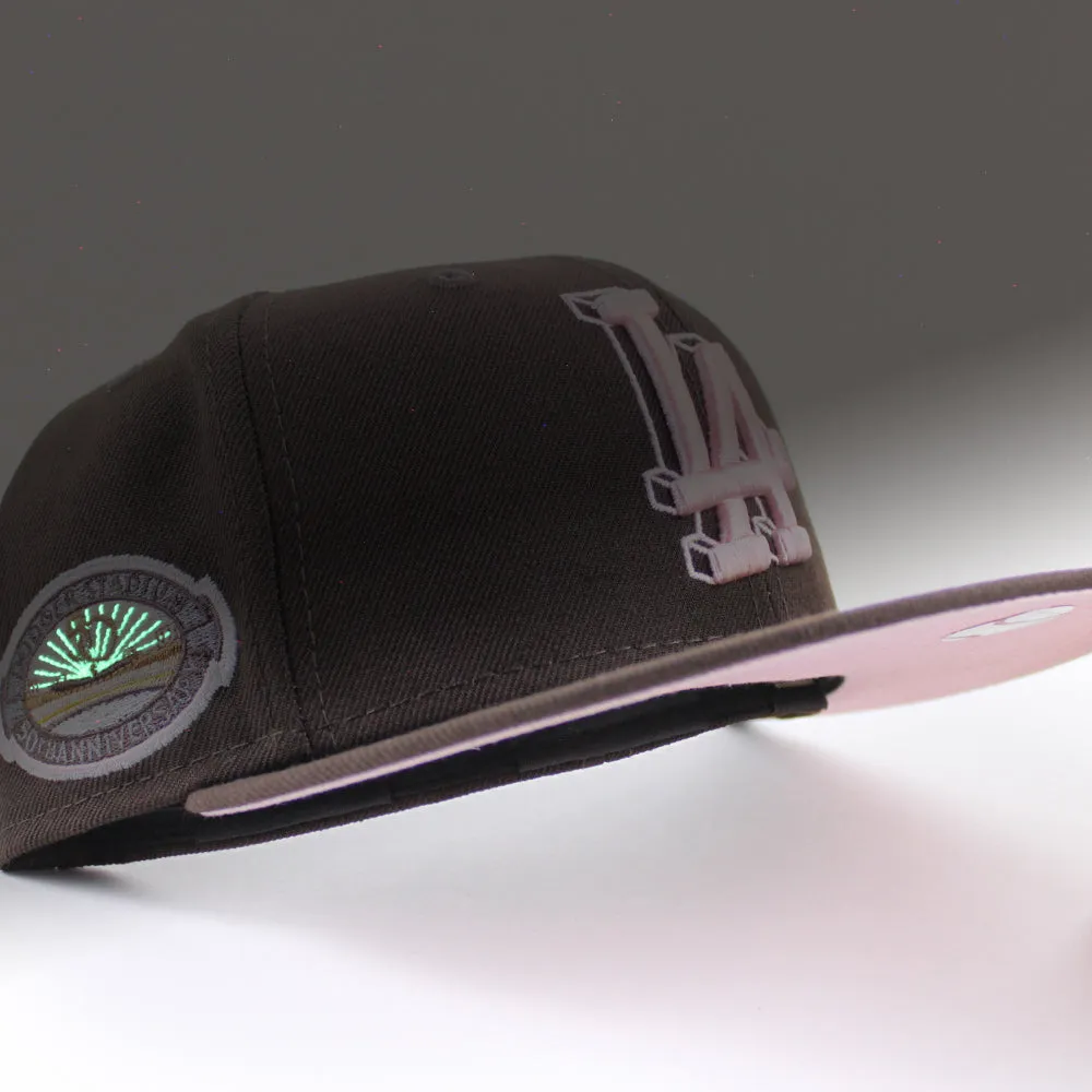 Los Angeles Dodgers 50th Anniversary New Era 59Fifty Fitted Hat (Burnt Wood Pink Under Brim)