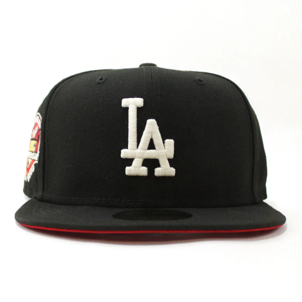 Los Angeles Dodgers 50th Anniversary New Era 59Fifty Fitted Hat (GITD Black Red Under Brim)