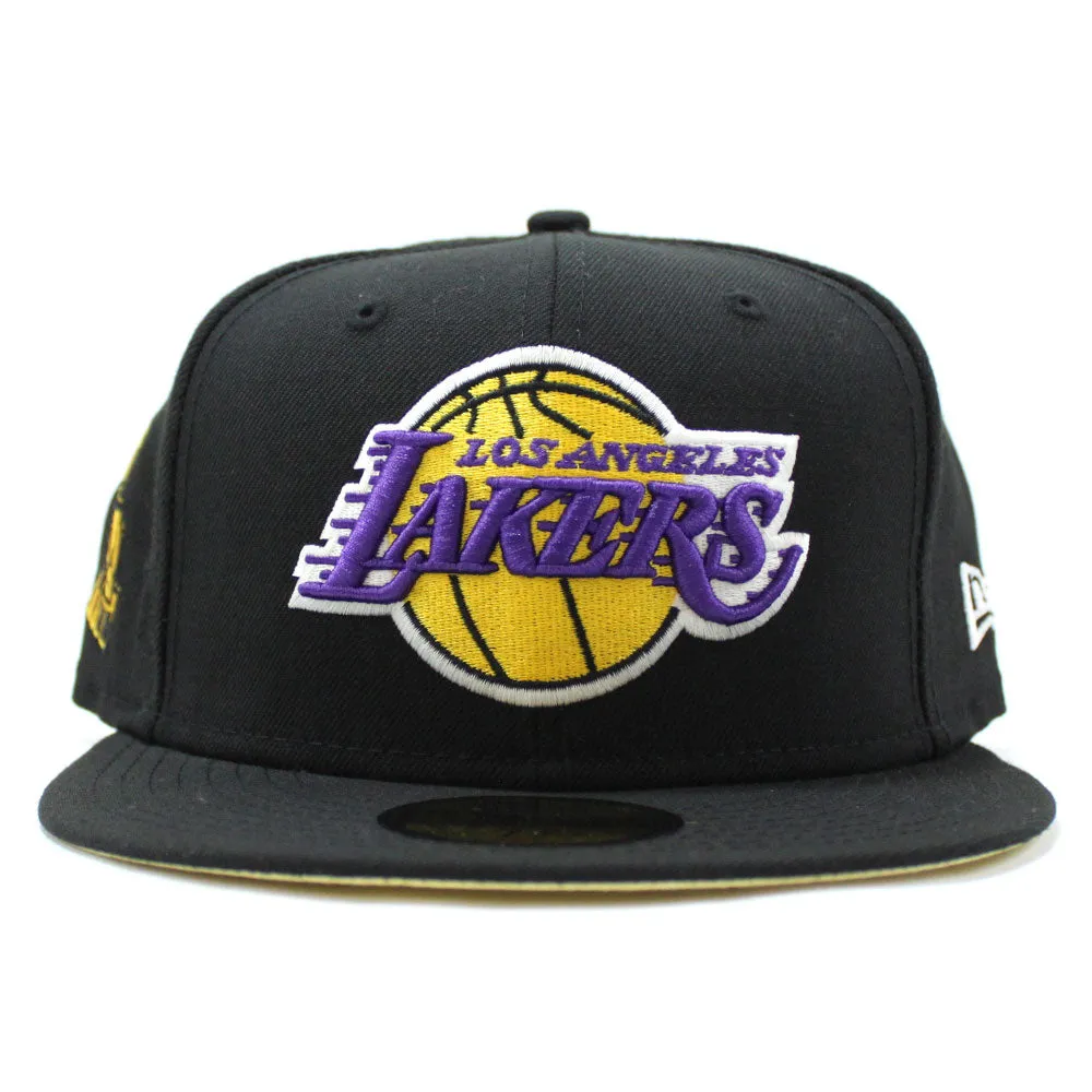 Los Angeles Lakers 2020 NBA Champions New Era 59Fifty Fitted Hat (Glow in the Dark Logo Black light Yellow Under Brim)