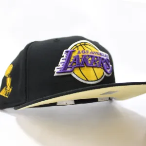 Los Angeles Lakers 2020 NBA Champions New Era 59Fifty Fitted Hat (Glow in the Dark Logo Black light Yellow Under Brim)