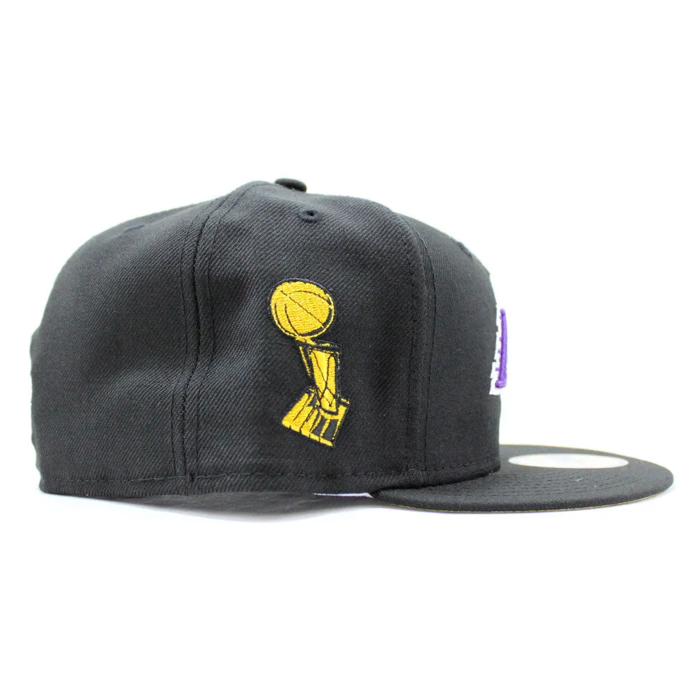 Los Angeles Lakers 2020 NBA Champions New Era 59Fifty Fitted Hat (Glow in the Dark Logo Black light Yellow Under Brim)