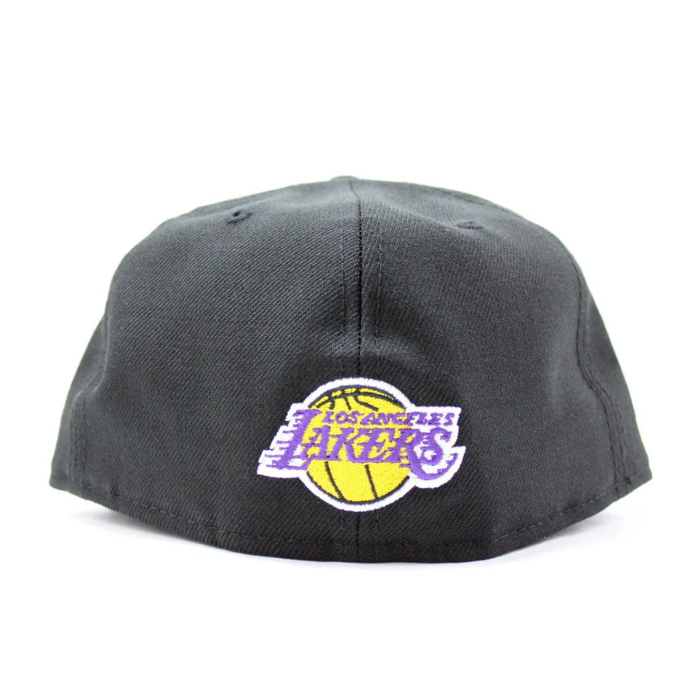 Los Angeles Lakers 2020 NBA Champions New Era 59Fifty Fitted Hat (Glow in the Dark Logo Black light Yellow Under Brim)